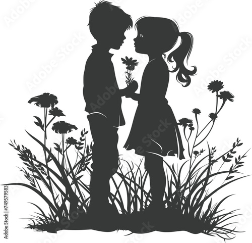 Silhouette illustration for celebrating world sibling day