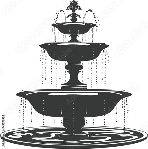 Silhouette Garden fountain black color only full