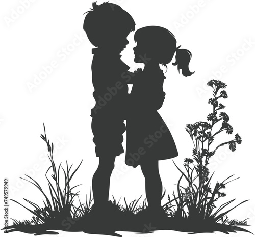 Silhouette illustration for celebrating world sibling day