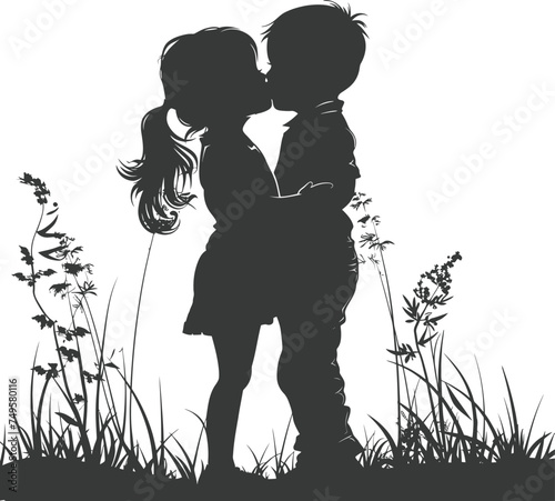 Silhouette illustration for celebrating world sibling day