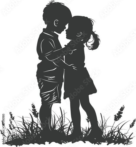 Silhouette illustration for celebrating world sibling day