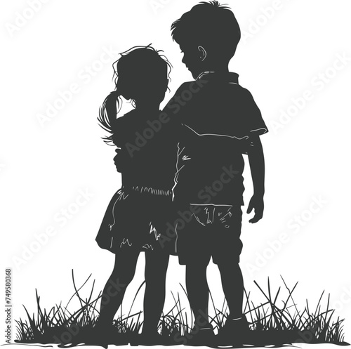 Silhouette illustration for celebrating world sibling day