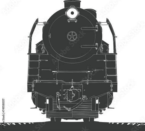 Silhouette locomotive black color only