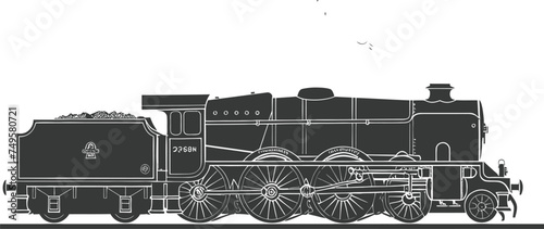 Silhouette locomotive black color only