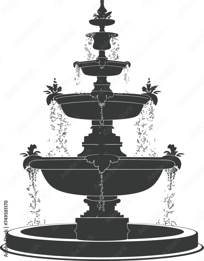 Silhouette Garden fountain black color only full Silhouette Garden fountain black color only full
