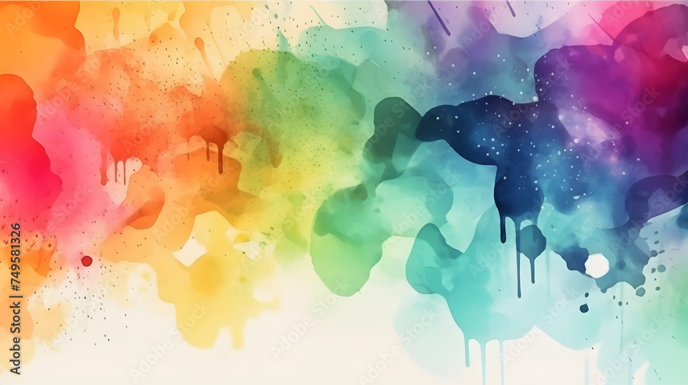 watercolor painted abstract colorful background, generative ai