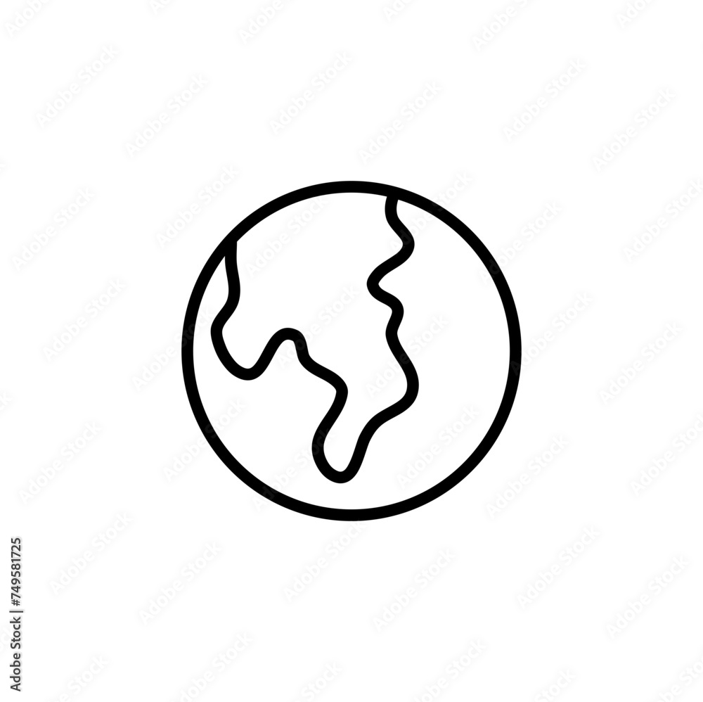 Outline Simple Planet Icon Outline Simple Planet Icon