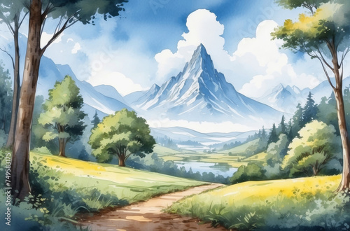 nature landscape watercolor background