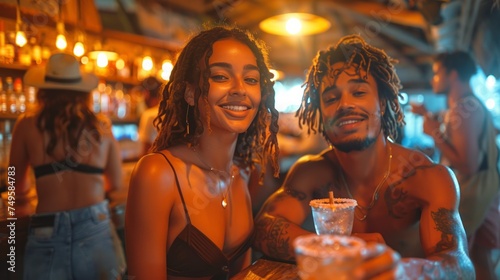 Man and Woman Sitting at Bar