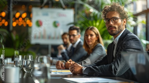 Group of Business People Sitting at a Table