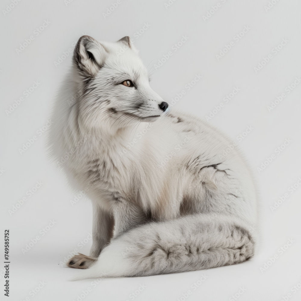 Arctic fox isolated on white background