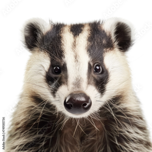  badger isolated on white background photo