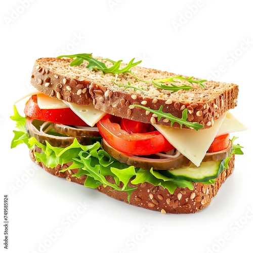 Sandwich on white background