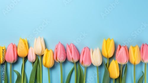 Elegant pastel multicolored tulip background perfect for women s day celebrations in march.