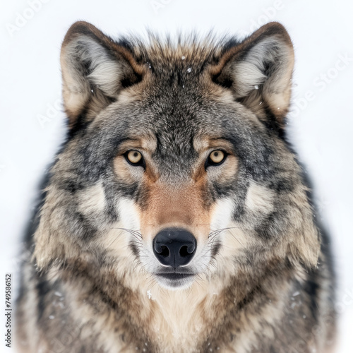 gray wolf isolated on white