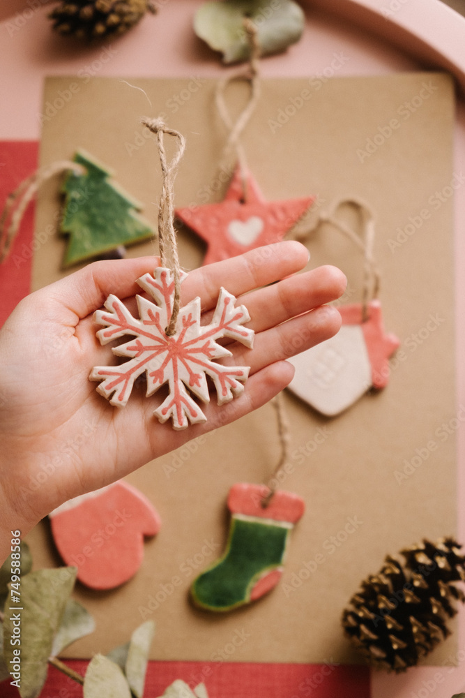 homemade Christmas tree toy made of clay homemade Christmas tree toy made of clay