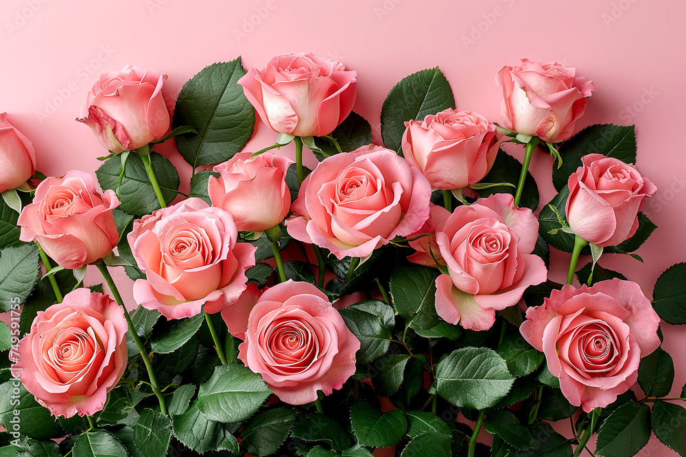 Floral pink roses flowers botanical background Floral pink roses flowers botanical background