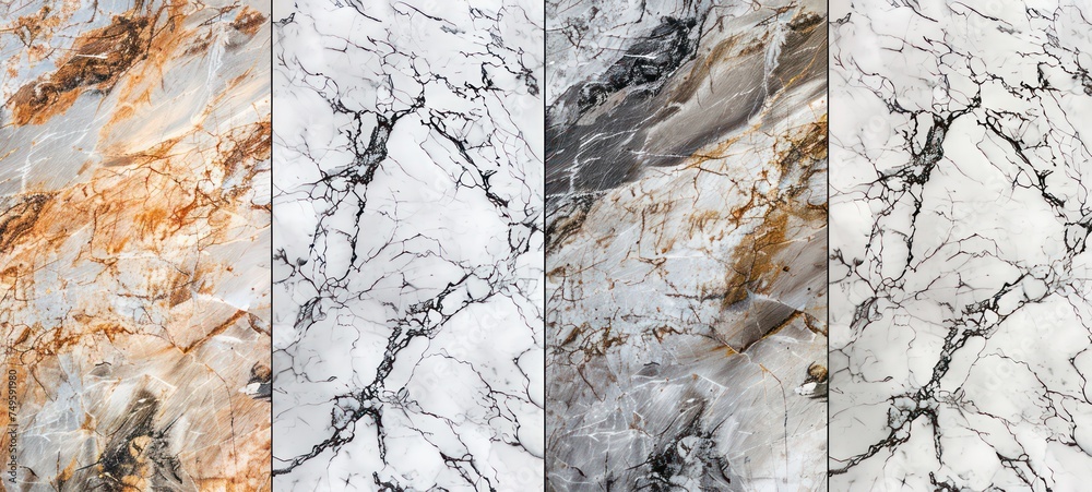 Obraz premium White marble in the form of texture set