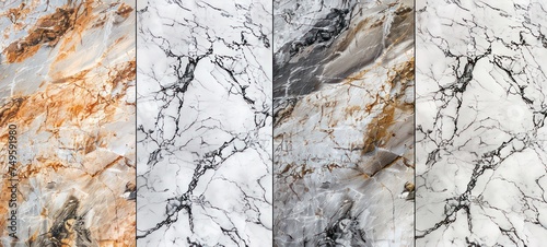 White marble in the form of texture set