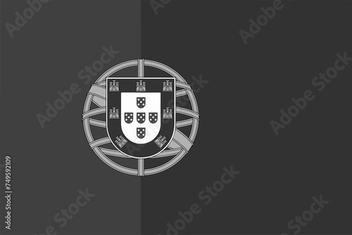 Portugal flag original black and white