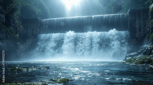 A waterfall is a stunning natural landscape feature in the middle of a river