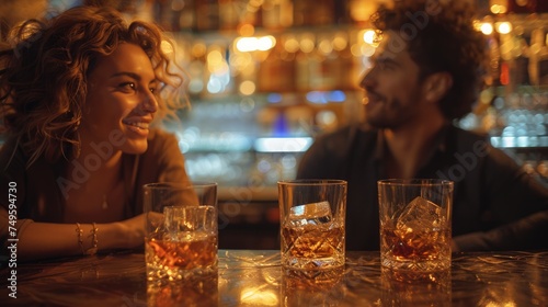 Man and Woman Sitting at a Bar