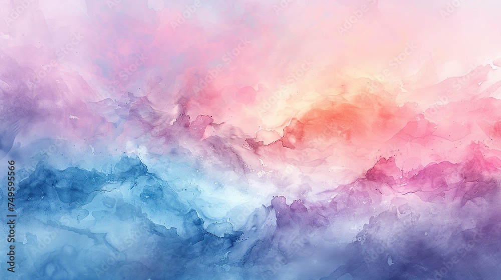 Obraz premium Soft Watercolor Background, Delicate Washes of Color for Subtle Elegance
