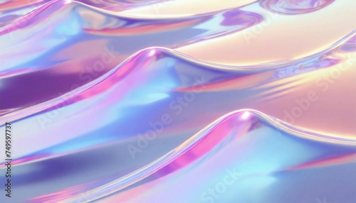 Colorful metallic holographic liquid texture foil background.