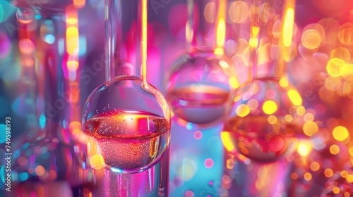 A close-up view of a vibrant and colorful cluster of glass balls.