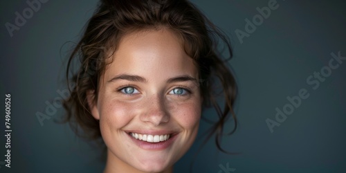 smiling pretty young girl close-up portrait Generative AI