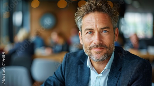 Man Sitting at Restaurant Table