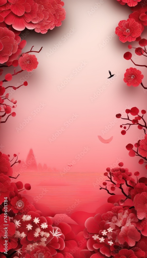 Chinese New Year Greeting card Zodiac Sign With Paper cut. Holiday Vertical Banner Concept. Red and Golden Element. Happy Chinese New Year Chinese New Year Greeting card Zodiac Sign With Paper cut. Holiday Vertical Banner Concept. Red and Golden Element. Happy Chinese New Year