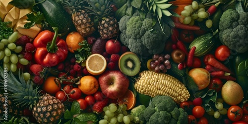 fruits and vegetables Assorted Generative AI