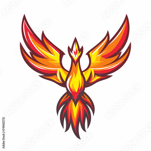 Fire bird phoenix esport vector logotype, logo phoenix, icon phoenix, sticker phoenix, symbol phoenix, emblem phoenix, eagle