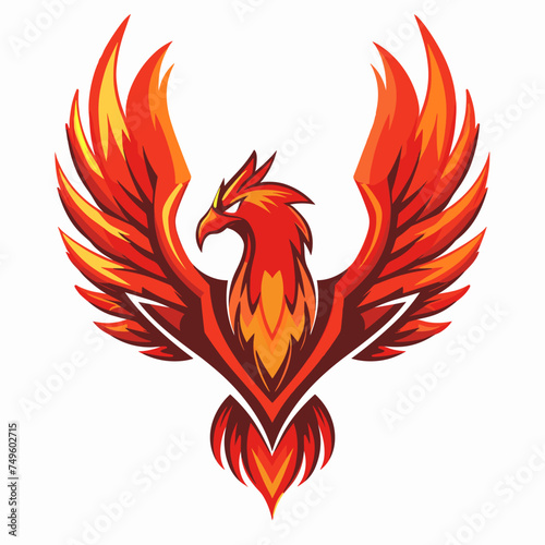 Fire bird phoenix esport vector logotype, logo phoenix, icon phoenix, sticker phoenix, symbol phoenix, emblem phoenix, eagle
