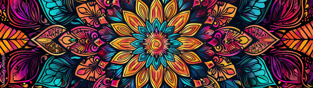 Blossoming Mandala: A Fusion of Floral Elements and Fine Lines