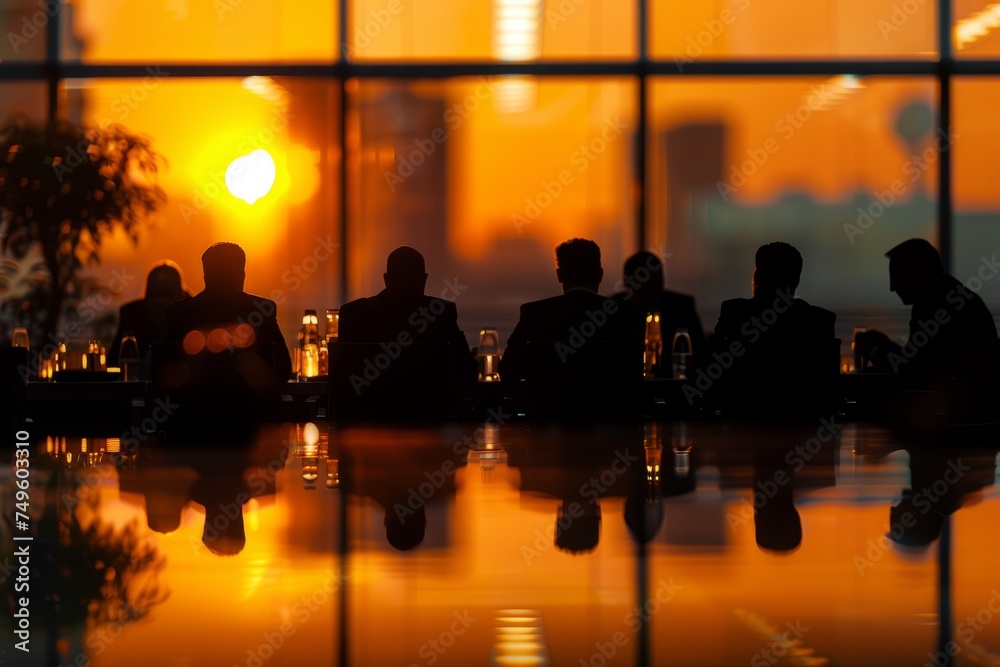 Group of People Sitting at Table by Window