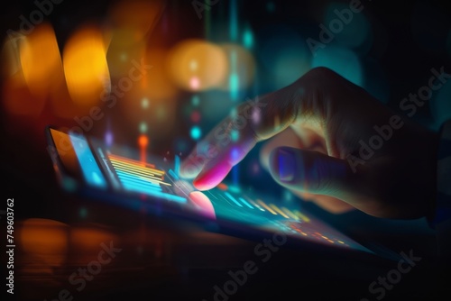 Person Typing on Laptop With Blurry Background