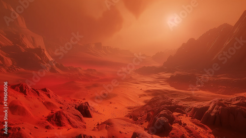 red Martian landscape 