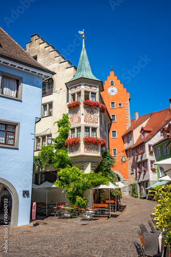 traditional architecture at the historic old town of Meersburg in Germany
