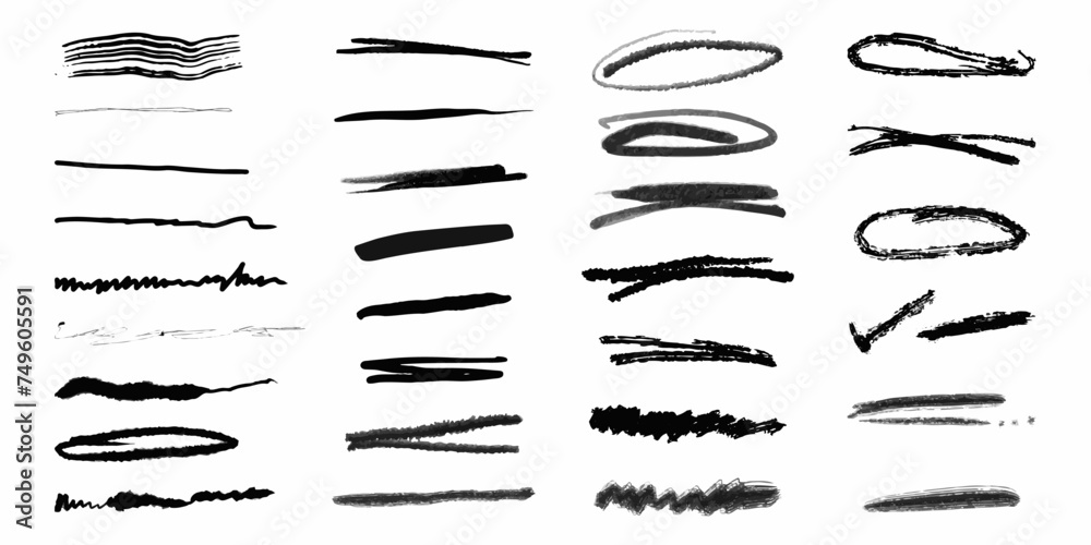 set of hand drawn brushes set of hand drawn brushes