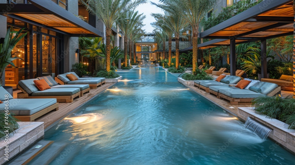 Palm Trees Surrounding Swimming Pool