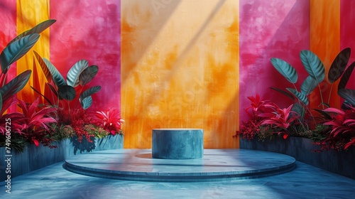 Colorful Wall With Steps