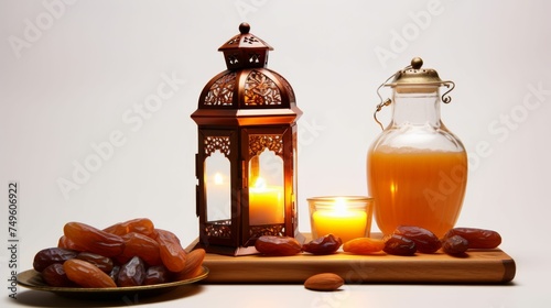 Table Set With Food and Lantern for Ramadan 2024 © Kamran