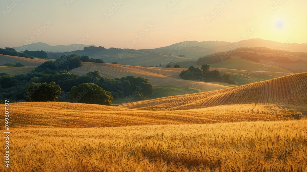Grassy Field With Hills in Background Grassy Field With Hills in Background