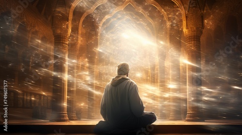 Man Sitting in Front of Doorway for Ramadan 2024 photo