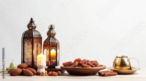 Table Set With Food and Candle for Ramadan 2024 © RajaSheheryar