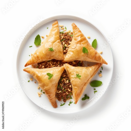 Plate With Three Pastries on White Table