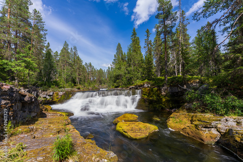 Bratafallet waterfall in the Norwegian part of Fulufjellet nasjonalpark