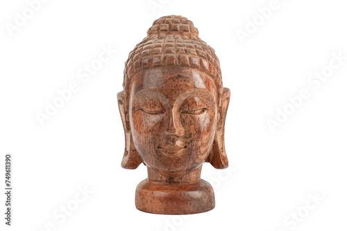 ancient stone buddha statue isolated on transparent background 